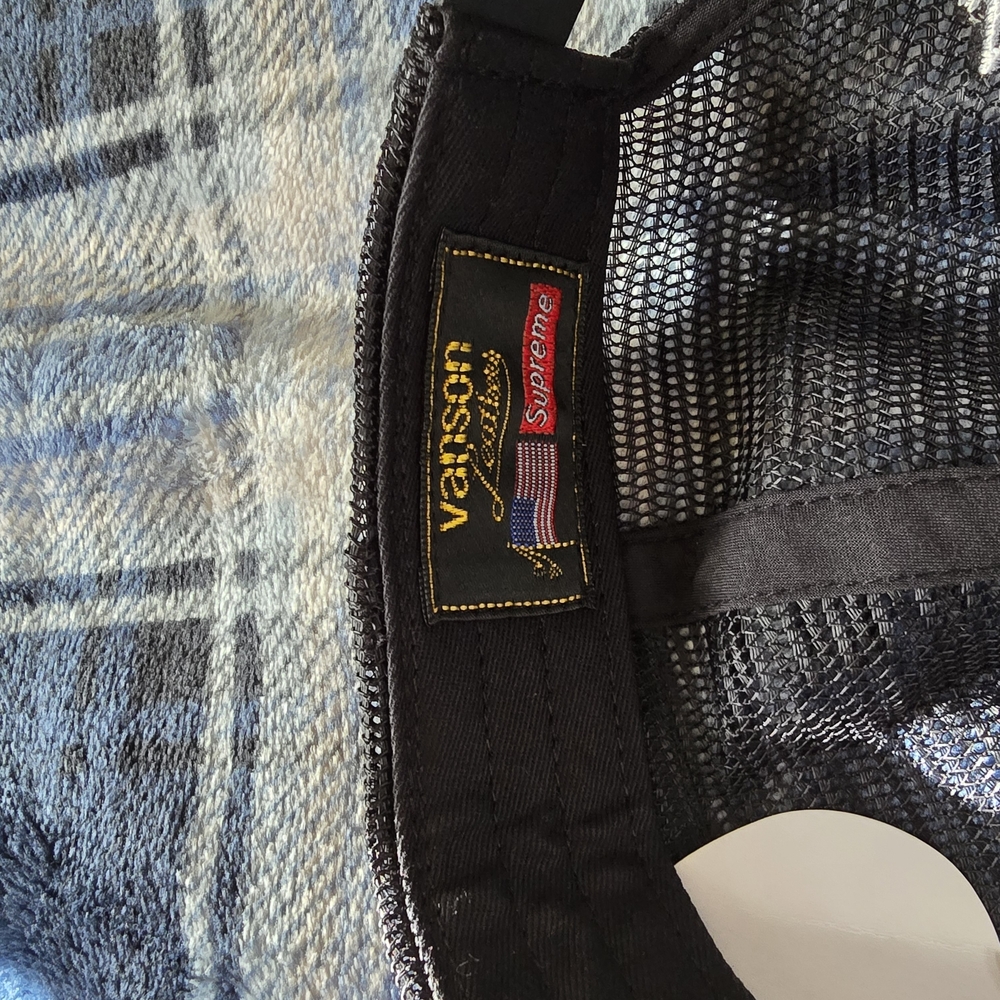 Supreme/Vanson Leather Black Mesh 6-Panel Cap - Picture 9 of 10
